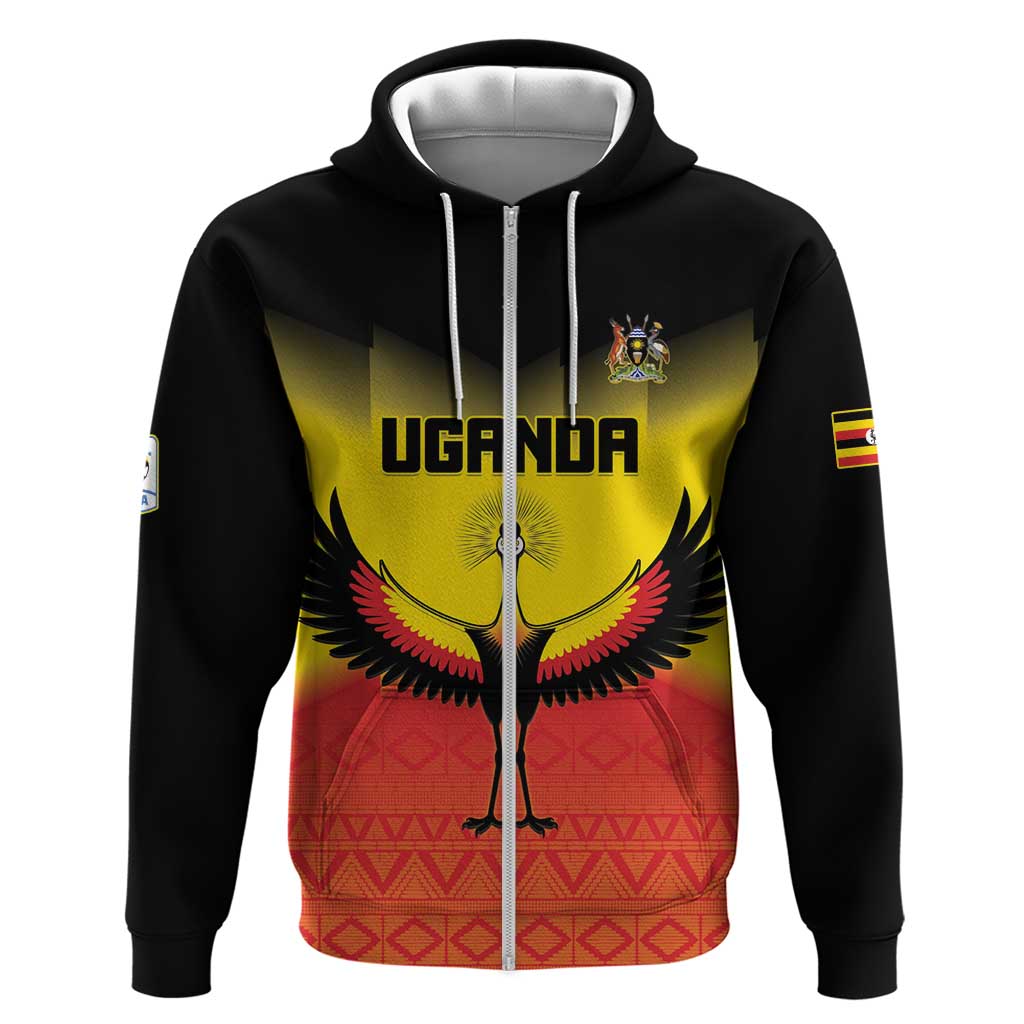 Custom Uganda Football Zip Hoodie Go Cranes Go - Wonder Print Shop