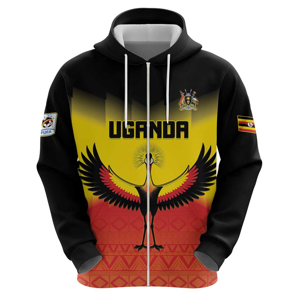 Custom Uganda Football Zip Hoodie Go Cranes Go - Wonder Print Shop