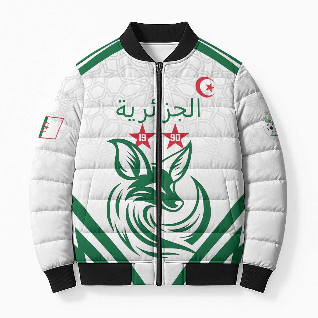 Custom Algeria Football Bomber Puffer Jacket Go Fennecs Go - Wonder Print Shop