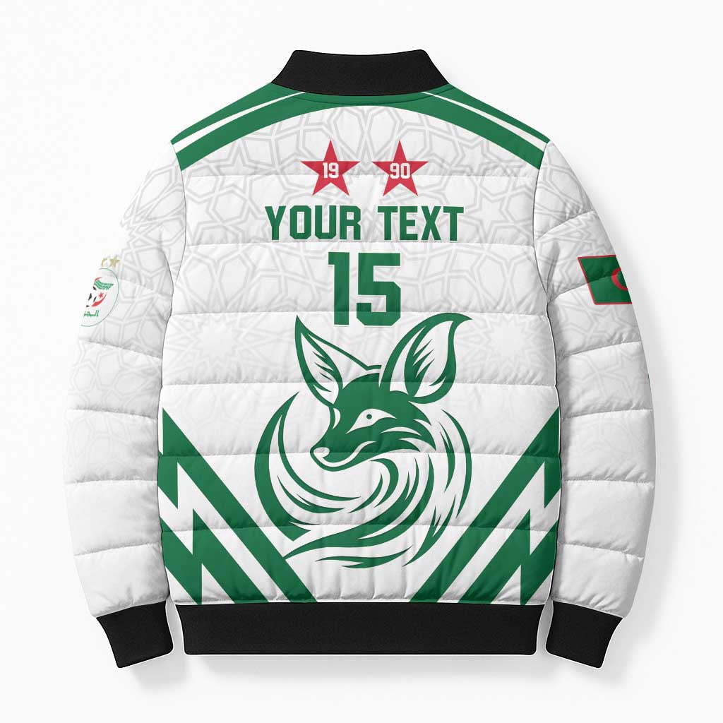 Custom Algeria Football Bomber Puffer Jacket Go Fennecs Go - Wonder Print Shop