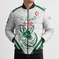 Custom Algeria Football Bomber Puffer Jacket Go Fennecs Go - Wonder Print Shop