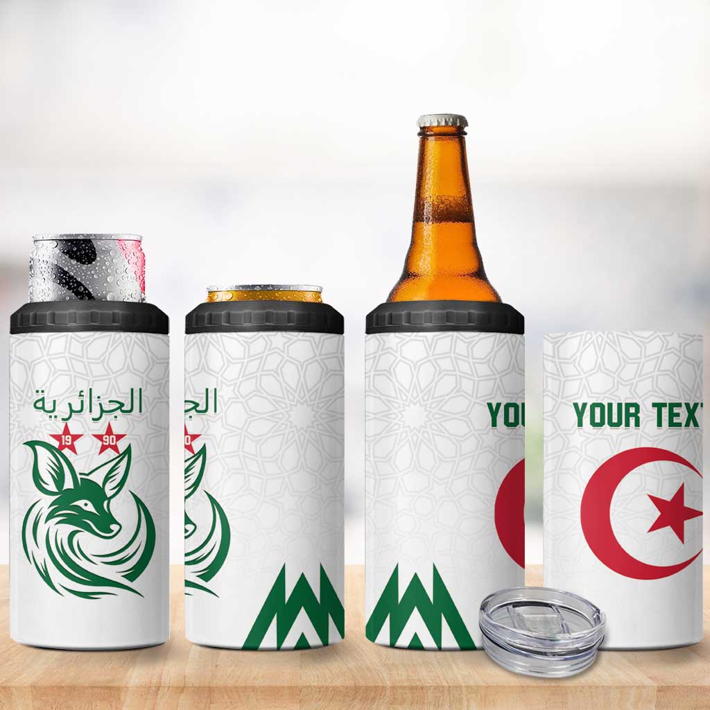 Custom Algeria Football 4 in 1 Can Cooler Tumbler Go Fennecs Go - Wonder Print Shop