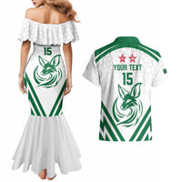 Custom Algeria Football Couples Matching Mermaid Dress and Hawaiian Shirt Go Fennecs Go - Wonder Print Shop