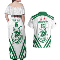 Custom Algeria Football Couples Matching Off Shoulder Maxi Dress and Hawaiian Shirt Go Fennecs Go - Wonder Print Shop