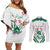 Custom Algeria Football Couples Matching Off Shoulder Short Dress and Long Sleeve Button Shirt Go Fennecs Go - Wonder Print Shop