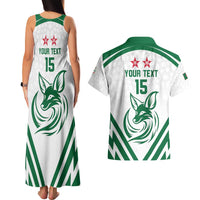 Custom Algeria Football Couples Matching Tank Maxi Dress and Hawaiian Shirt Go Fennecs Go - Wonder Print Shop