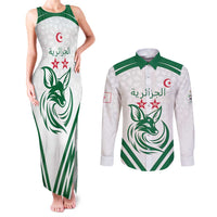 Custom Algeria Football Couples Matching Tank Maxi Dress and Long Sleeve Button Shirt Go Fennecs Go - Wonder Print Shop