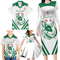 Custom Algeria Football Family Matching Long Sleeve Bodycon Dress and Hawaiian Shirt Go Fennecs Go - Wonder Print Shop