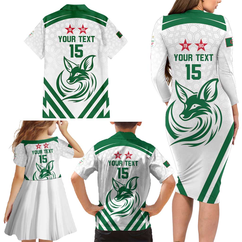Custom Algeria Football Family Matching Long Sleeve Bodycon Dress and Hawaiian Shirt Go Fennecs Go - Wonder Print Shop