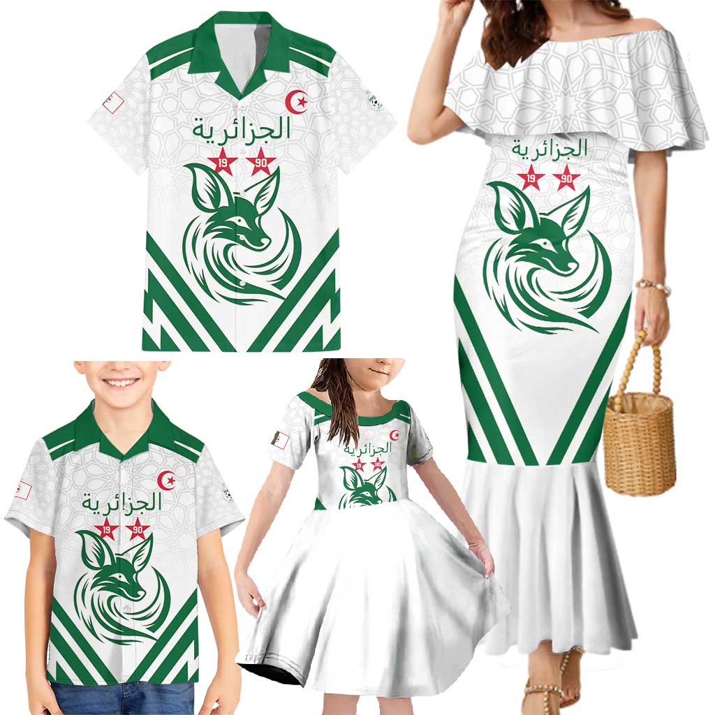 Custom Algeria Football Family Matching Mermaid Dress and Hawaiian Shirt Go Fennecs Go - Wonder Print Shop