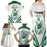 Custom Algeria Football Family Matching Off Shoulder Maxi Dress and Hawaiian Shirt Go Fennecs Go - Wonder Print Shop