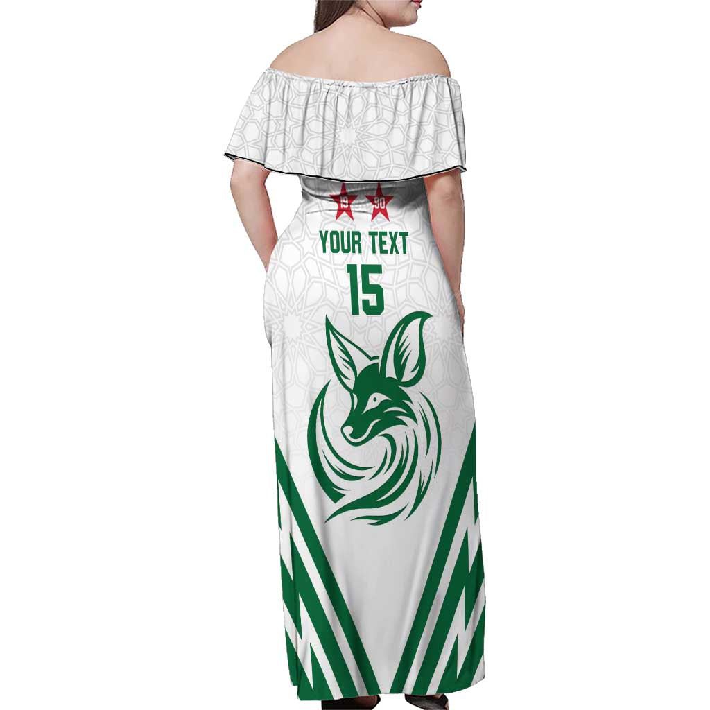 Custom Algeria Football Family Matching Off Shoulder Maxi Dress and Hawaiian Shirt Go Fennecs Go - Wonder Print Shop
