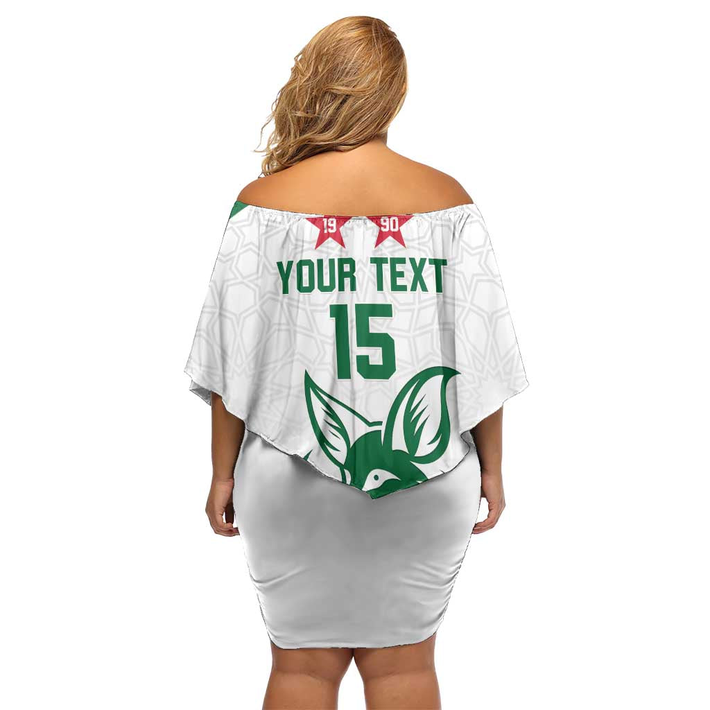 Custom Algeria Football Family Matching Off Shoulder Short Dress and Hawaiian Shirt Go Fennecs Go - Wonder Print Shop