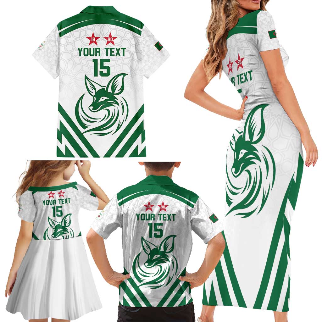 Custom Algeria Football Family Matching Short Sleeve Bodycon Dress and Hawaiian Shirt Go Fennecs Go - Wonder Print Shop