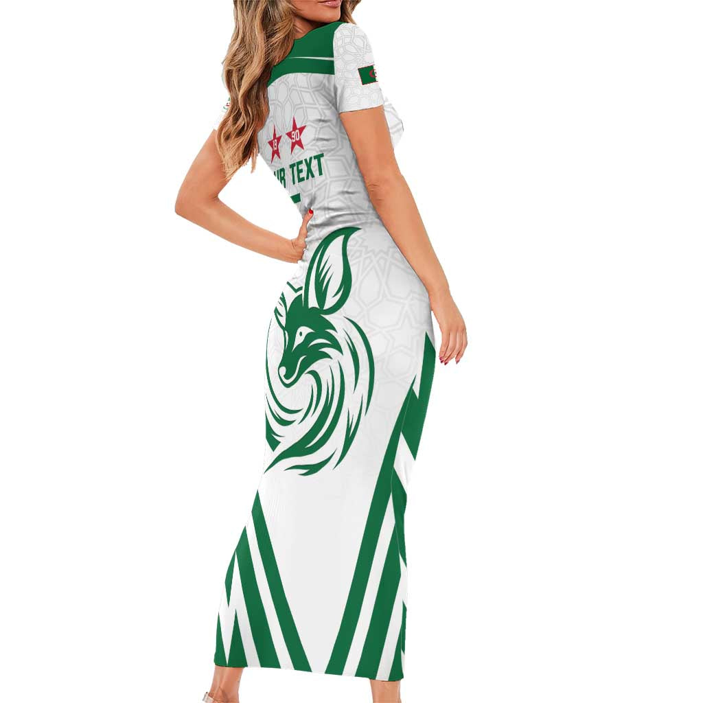 Custom Algeria Football Family Matching Short Sleeve Bodycon Dress and Hawaiian Shirt Go Fennecs Go - Wonder Print Shop