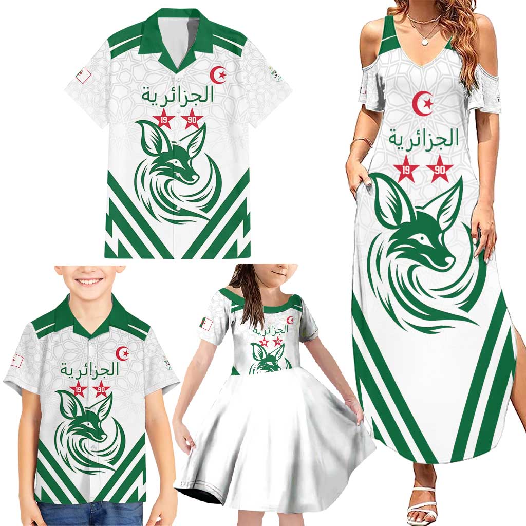 Custom Algeria Football Family Matching Summer Maxi Dress and Hawaiian Shirt Go Fennecs Go - Wonder Print Shop