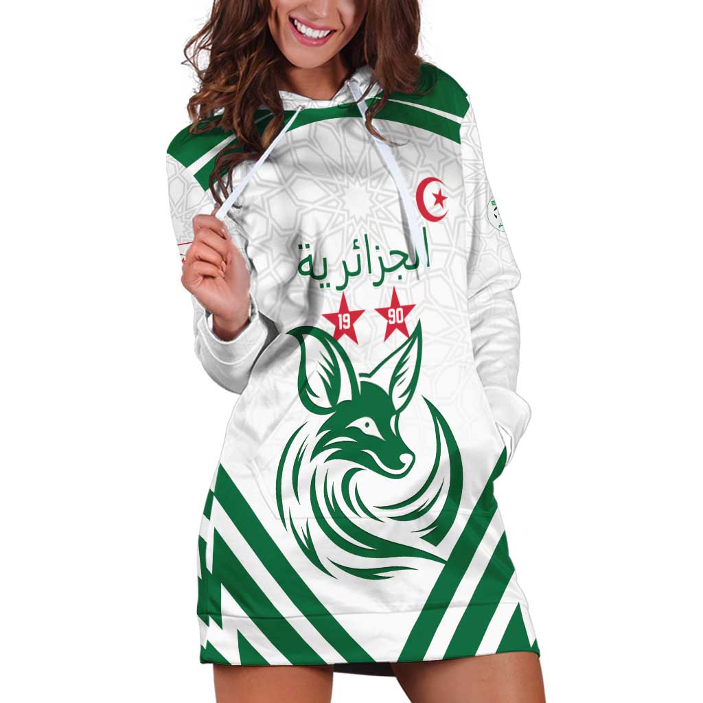 Custom Algeria Football Hoodie Dress Go Fennecs Go - Wonder Print Shop