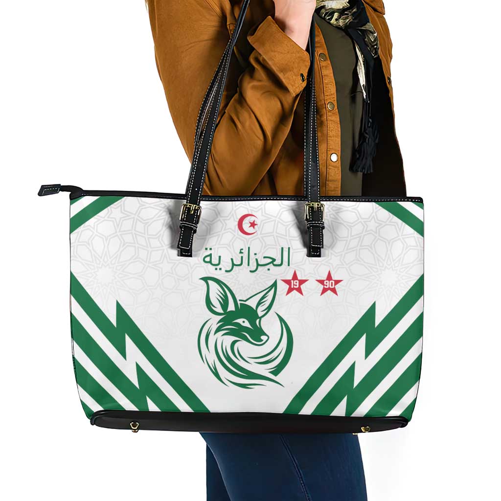 Algeria Football Leather Tote Bag Go Fennecs Go - Wonder Print Shop