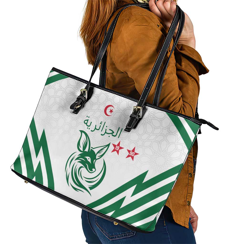 Algeria Football Leather Tote Bag Go Fennecs Go - Wonder Print Shop