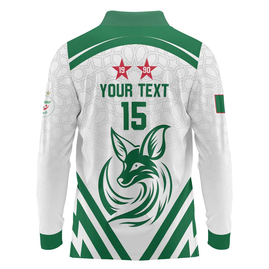 Custom Algeria Football Long Sleeve Polo Shirt Go Fennecs Go - Wonder Print Shop