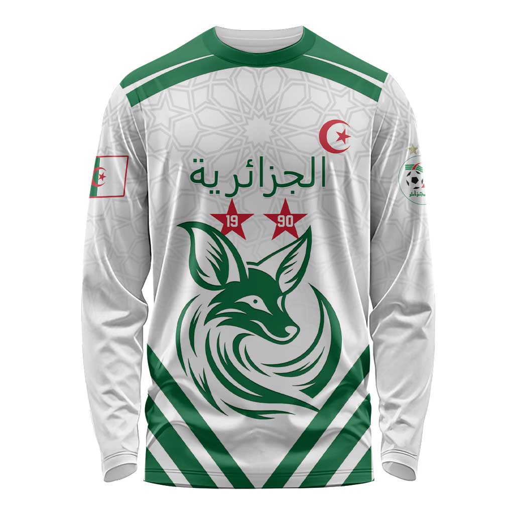 Custom Algeria Football Long Sleeve Shirt Go Fennecs Go - Wonder Print Shop