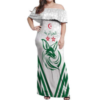 Custom Algeria Football Off Shoulder Maxi Dress Go Fennecs Go - Wonder Print Shop