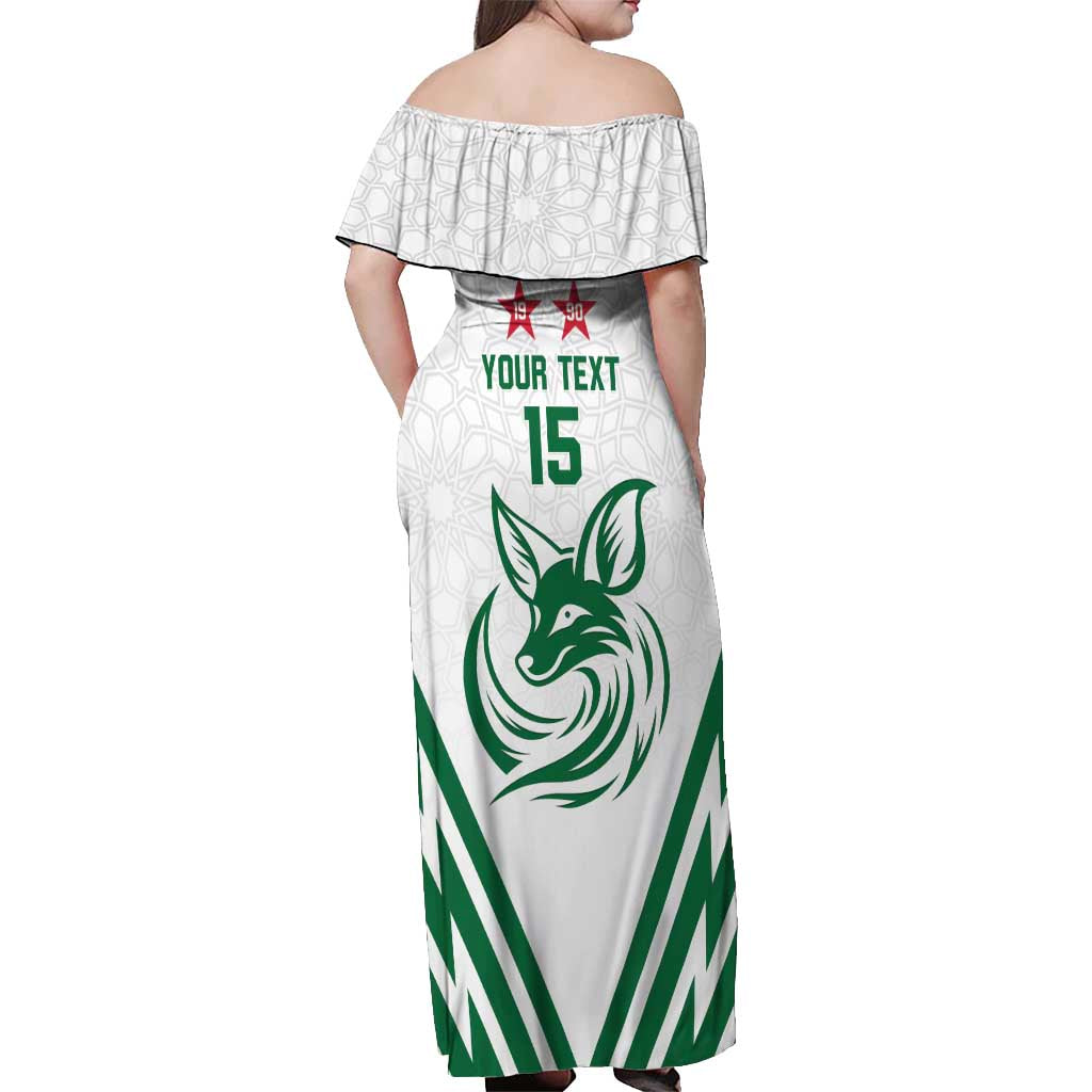 Custom Algeria Football Off Shoulder Maxi Dress Go Fennecs Go - Wonder Print Shop