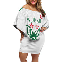 Custom Algeria Football Off Shoulder Short Dress Go Fennecs Go - Wonder Print Shop