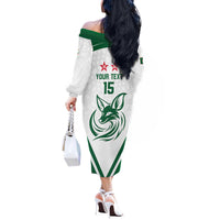 Custom Algeria Football Off The Shoulder Long Sleeve Dress Go Fennecs Go - Wonder Print Shop