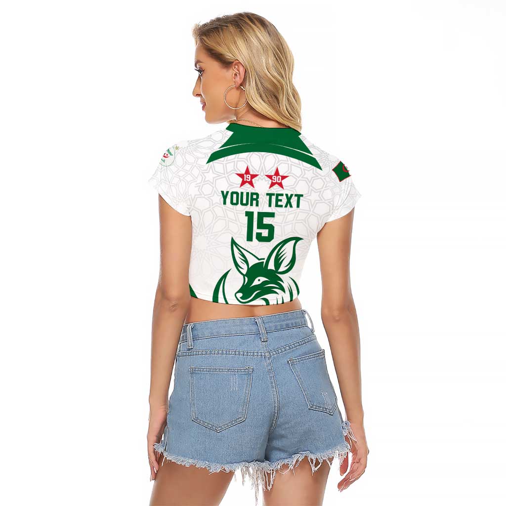 Custom Algeria Football Raglan Cropped T Shirt Go Fennecs Go - Wonder Print Shop