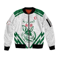 Custom Algeria Football Sleeve Zip Bomber Jacket Go Fennecs Go - Wonder Print Shop