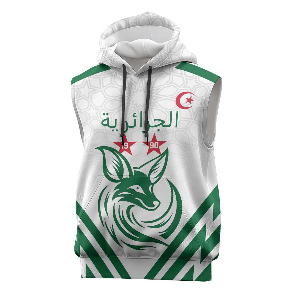 Custom Algeria Football Sleeveless Hoodie Go Fennecs Go - Wonder Print Shop