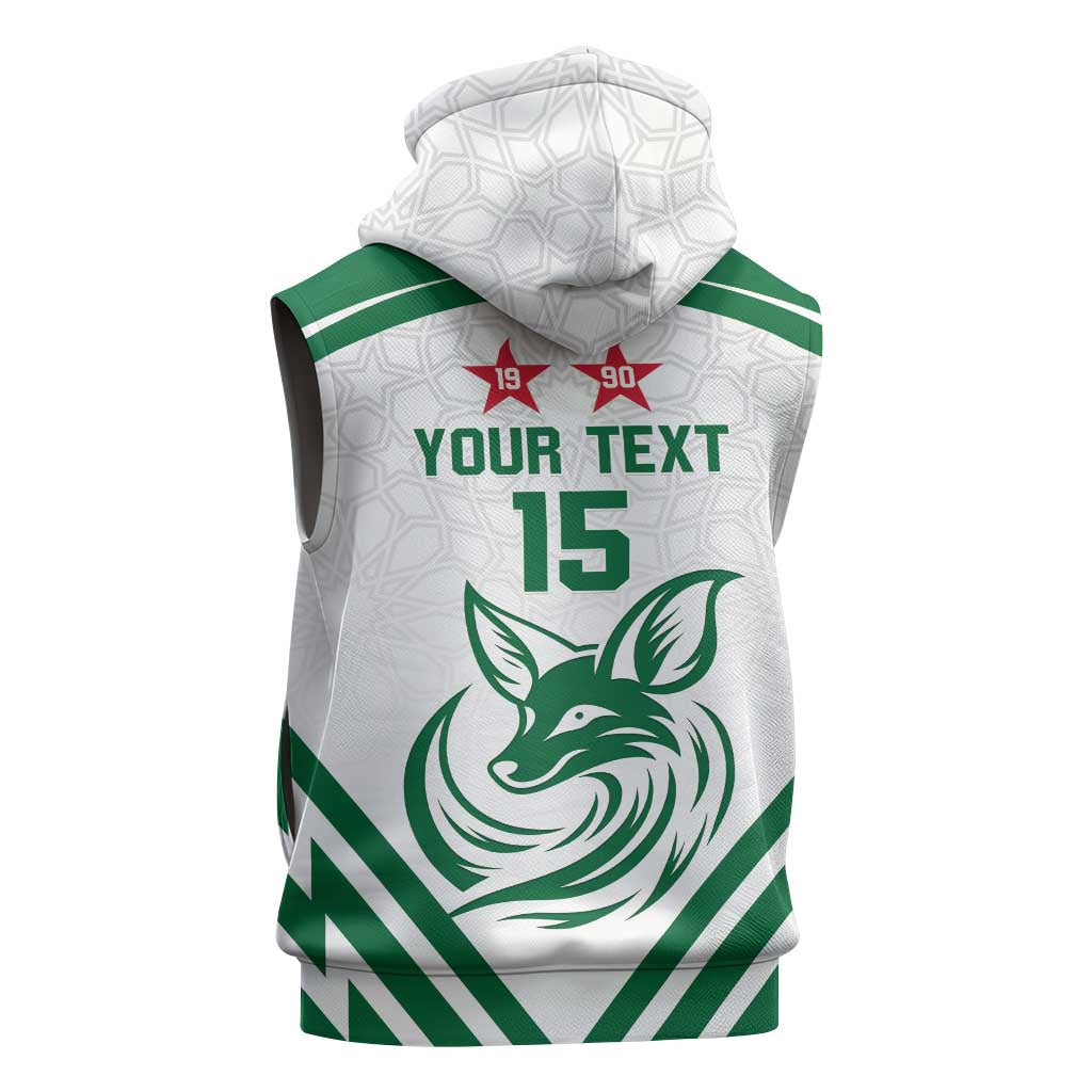Custom Algeria Football Sleeveless Hoodie Go Fennecs Go - Wonder Print Shop