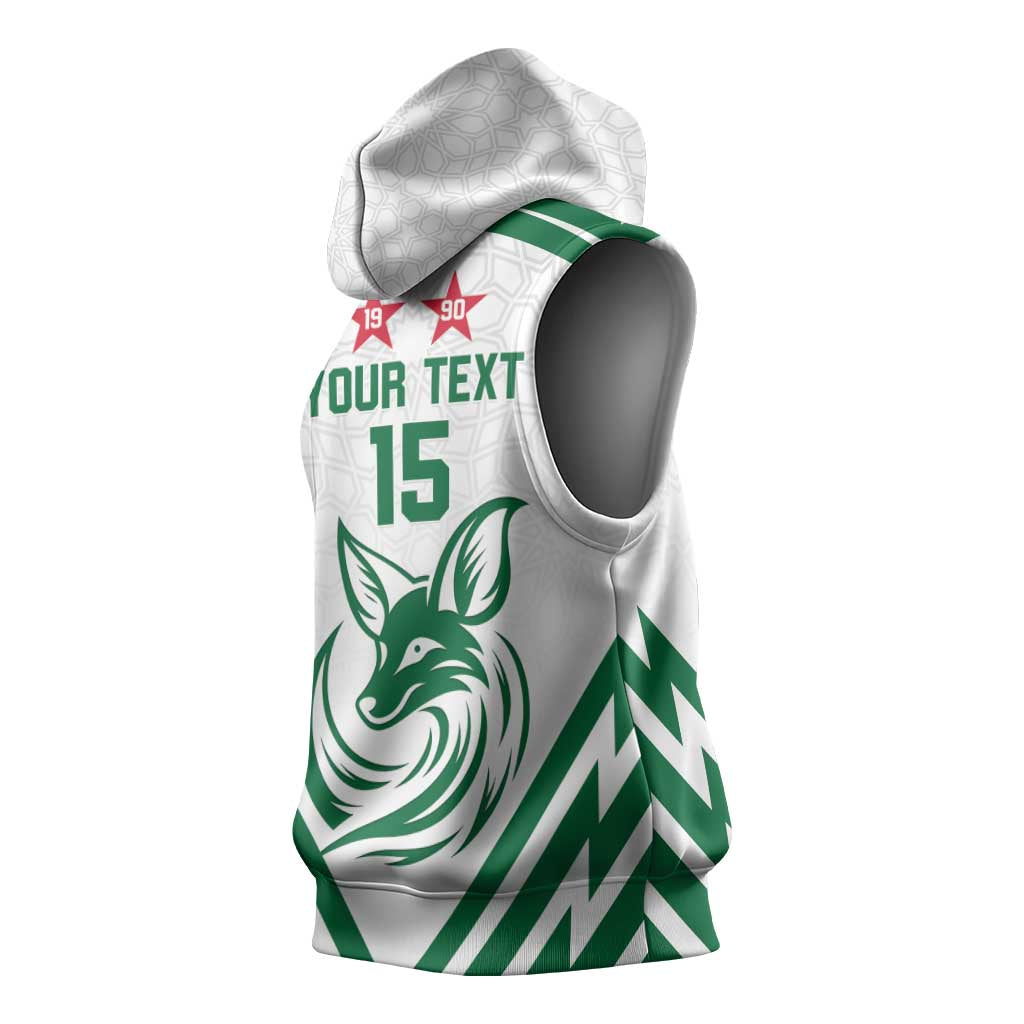 Custom Algeria Football Sleeveless Hoodie Go Fennecs Go - Wonder Print Shop