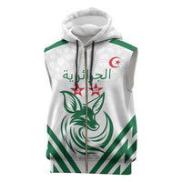 Custom Algeria Football Sleeveless Zip Hoodie Go Fennecs Go - Wonder Print Shop
