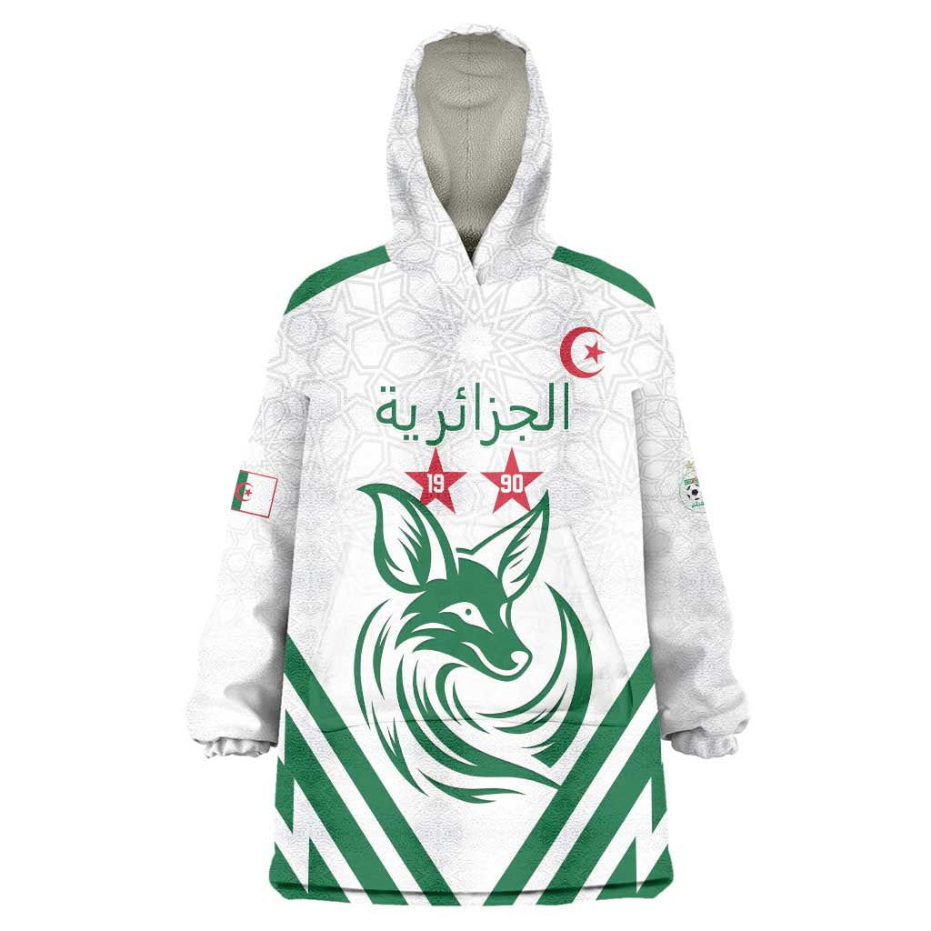 Custom Algeria Football Wearable Blanket Hoodie Go Fennecs Go - Wonder Print Shop