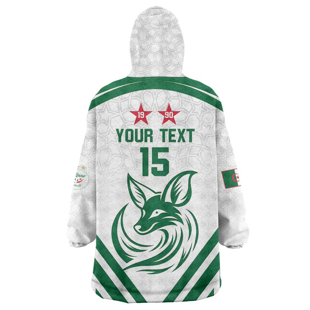 Custom Algeria Football Wearable Blanket Hoodie Go Fennecs Go - Wonder Print Shop
