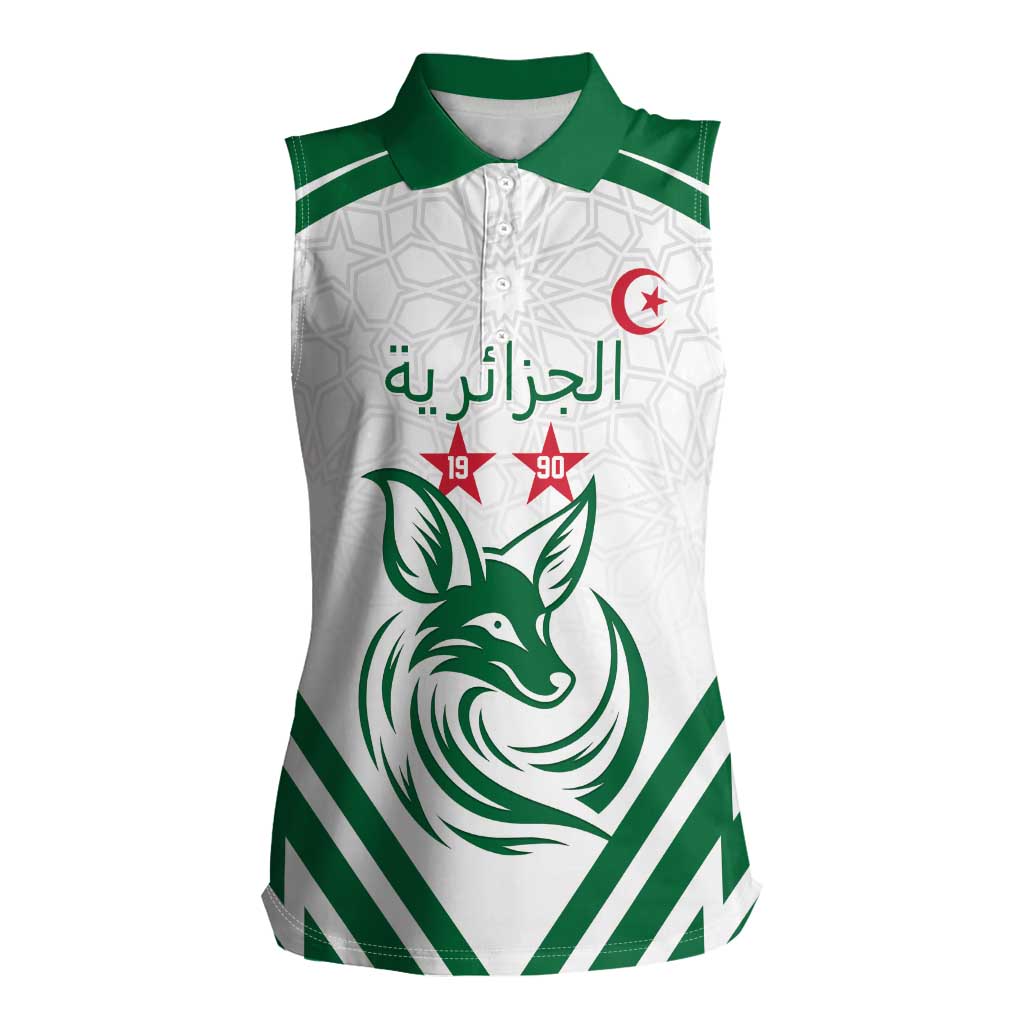 Custom Algeria Football Women Sleeveless Polo Shirt Go Fennecs Go - Wonder Print Shop