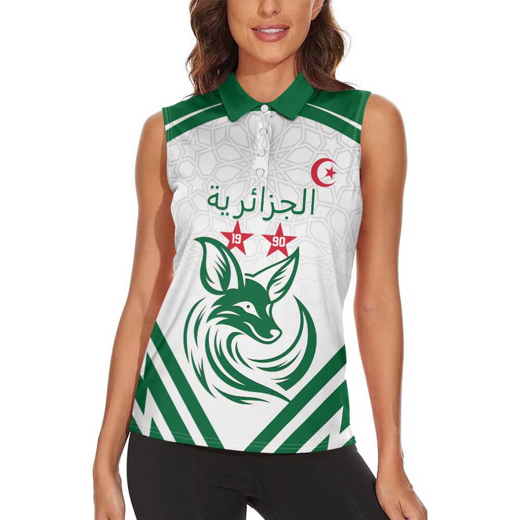 Custom Algeria Football Women Sleeveless Polo Shirt Go Fennecs Go - Wonder Print Shop