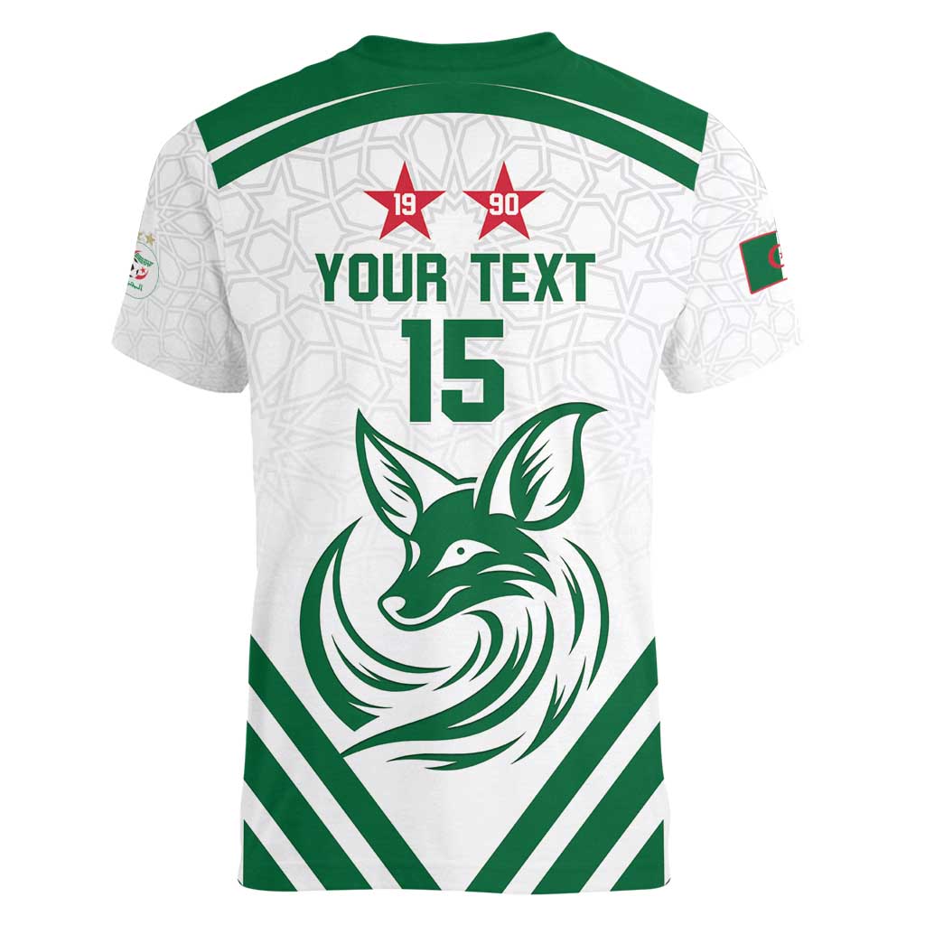 Custom Algeria Football Women V-Neck T-Shirt Go Fennecs Go - Wonder Print Shop