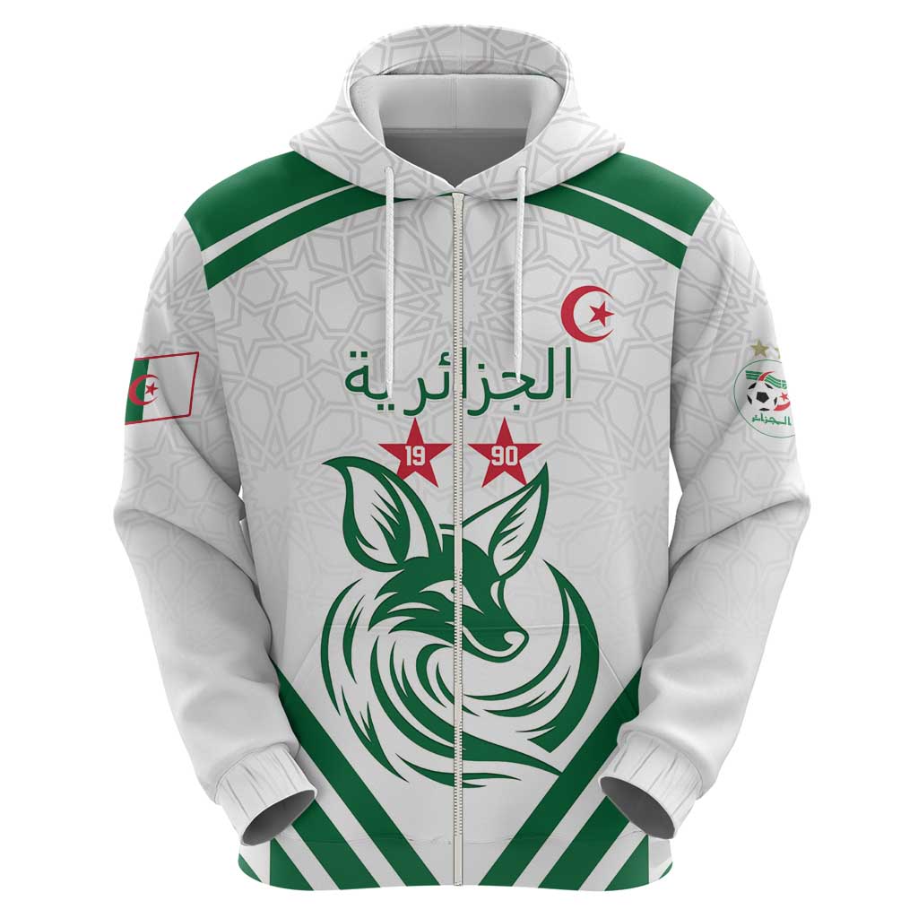 Custom Algeria Football Zip Hoodie Go Fennecs Go - Wonder Print Shop