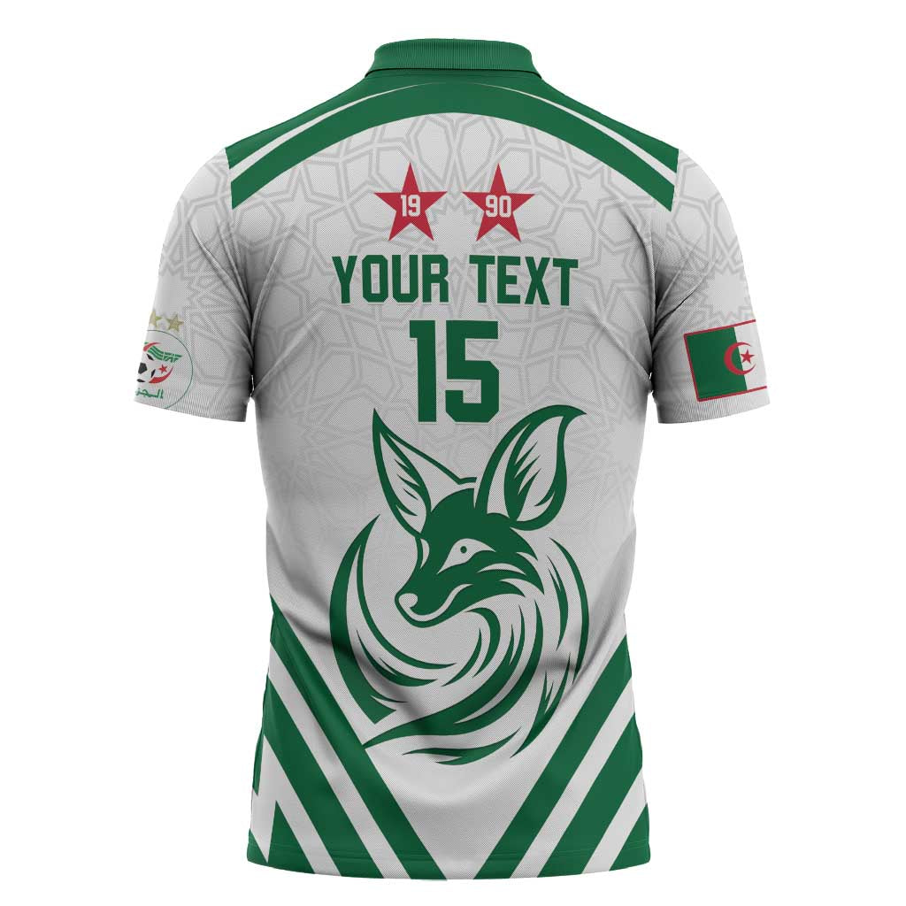 Custom Algeria Football Zipper Polo Shirt Go Fennecs Go - Wonder Print Shop