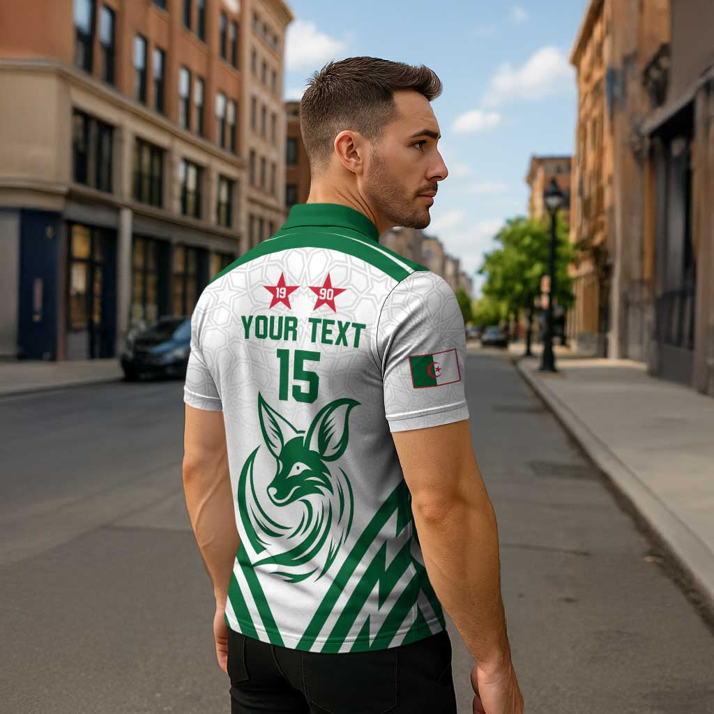 Custom Algeria Football Zipper Polo Shirt Go Fennecs Go - Wonder Print Shop
