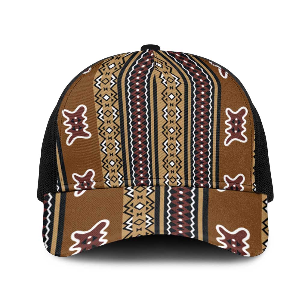 Mali Bologan Mud Cloth Pattern Baseball Net Cap - Wonder Print Shop