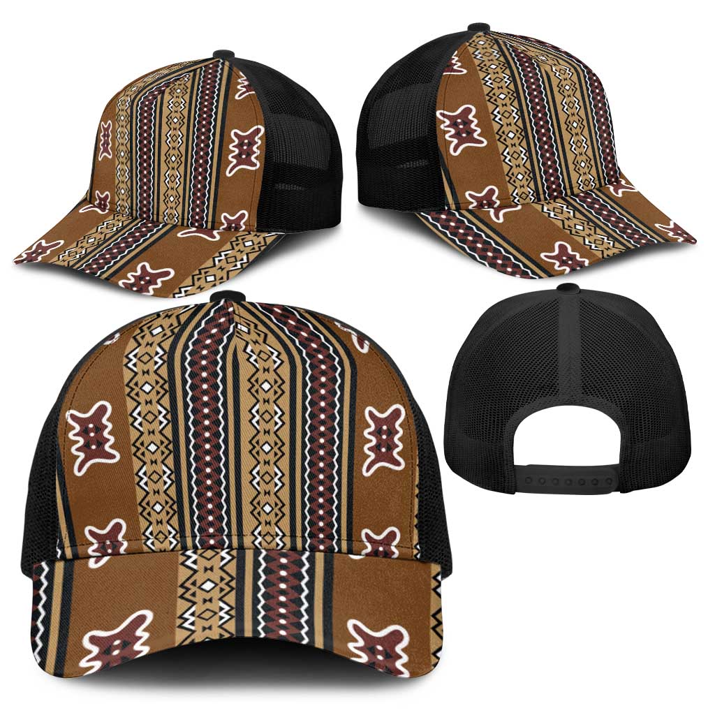 Mali Bologan Mud Cloth Pattern Baseball Net Cap - Wonder Print Shop
