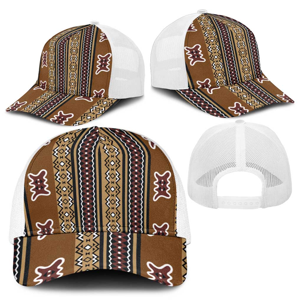 Mali Bologan Mud Cloth Pattern Baseball Net Cap - Wonder Print Shop
