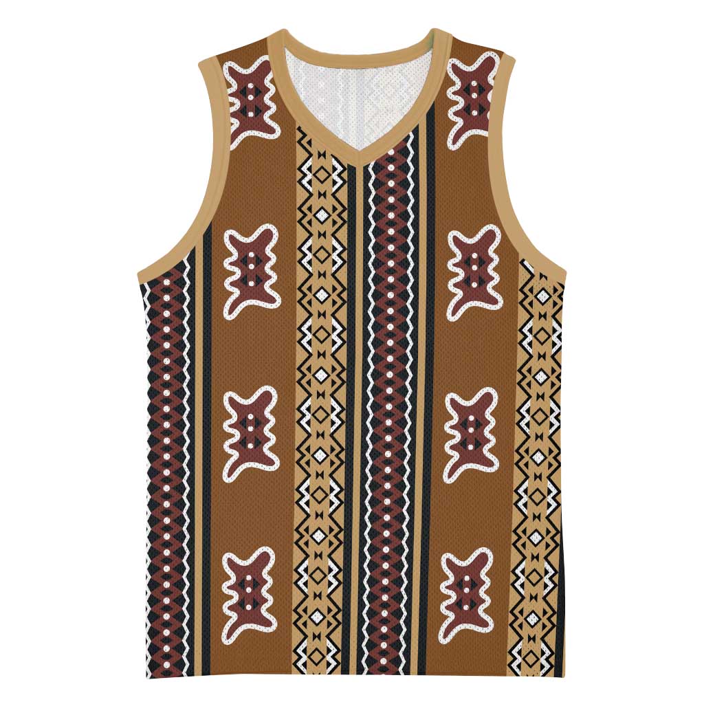 Mali Bologan Mud Cloth Pattern Basketball Jersey - Wonder Print Shop