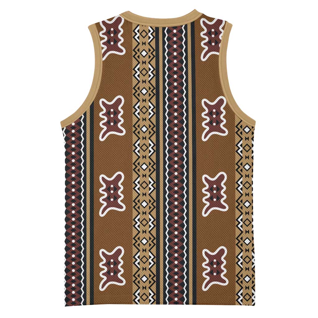 Mali Bologan Mud Cloth Pattern Basketball Jersey - Wonder Print Shop