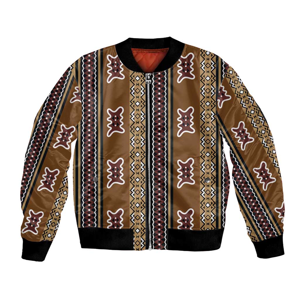 Mali Bologan Mud Cloth Pattern Bomber Jacket - Wonder Print Shop