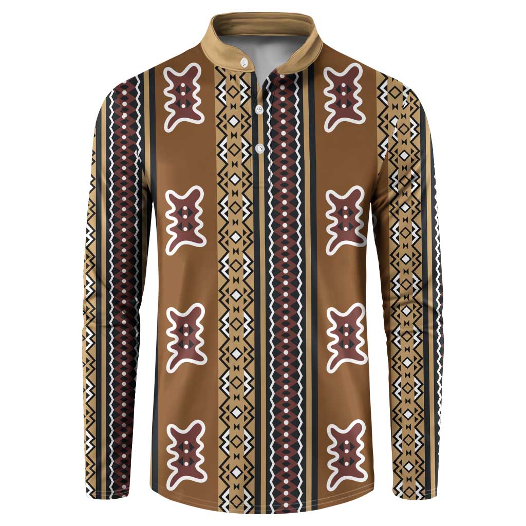 Mali Bologan Mud Cloth Pattern Button Sweatshirt - Wonder Print Shop